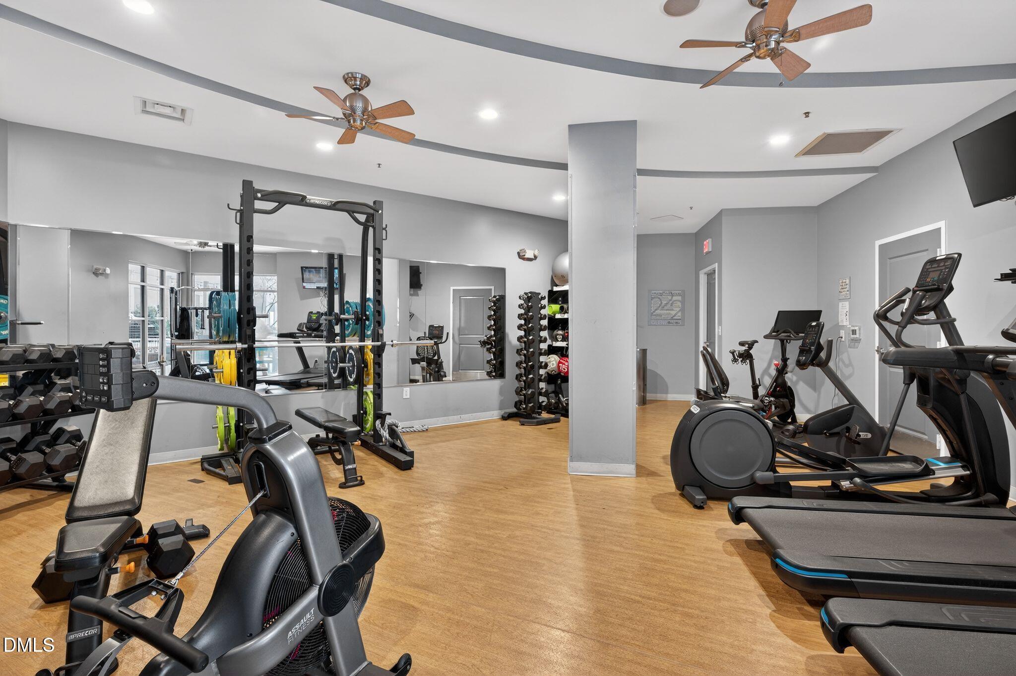 222 Glenwood Avenue, Unit 605 Raleigh, NC 27603 - Photo 59 of 60 a view of a room with gym equipment