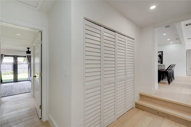 a view of a garden with a patio