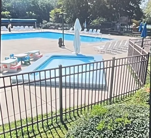 a view of a balcony with an outdoor space