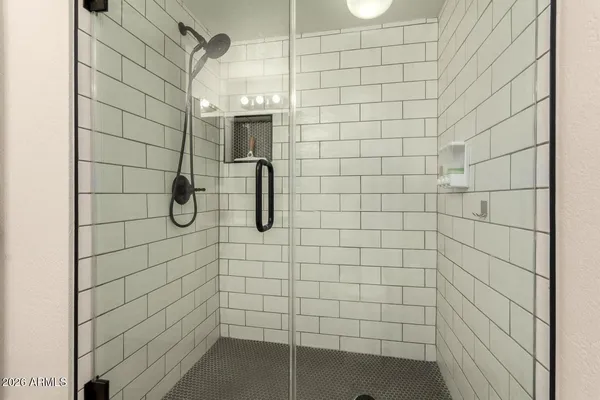 a bathroom with a shower