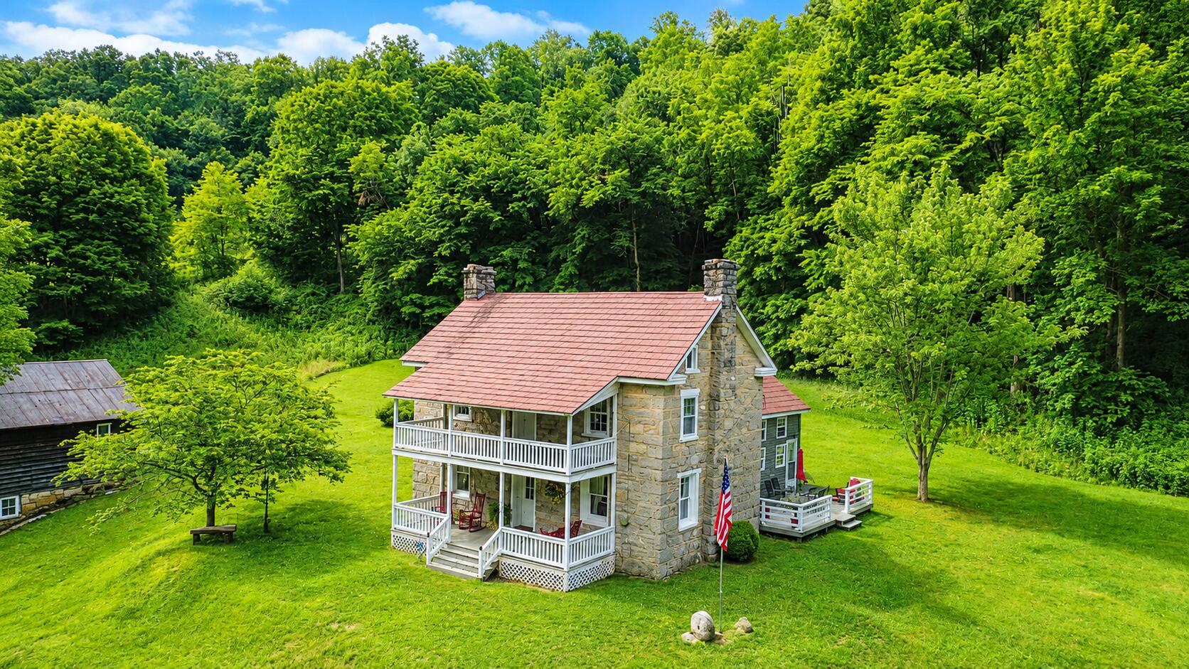 4407 Rich Patch Road Covington, VA 24426 - Photo 3 of 63 an aerial view of a house with swimming pool garden view and trees