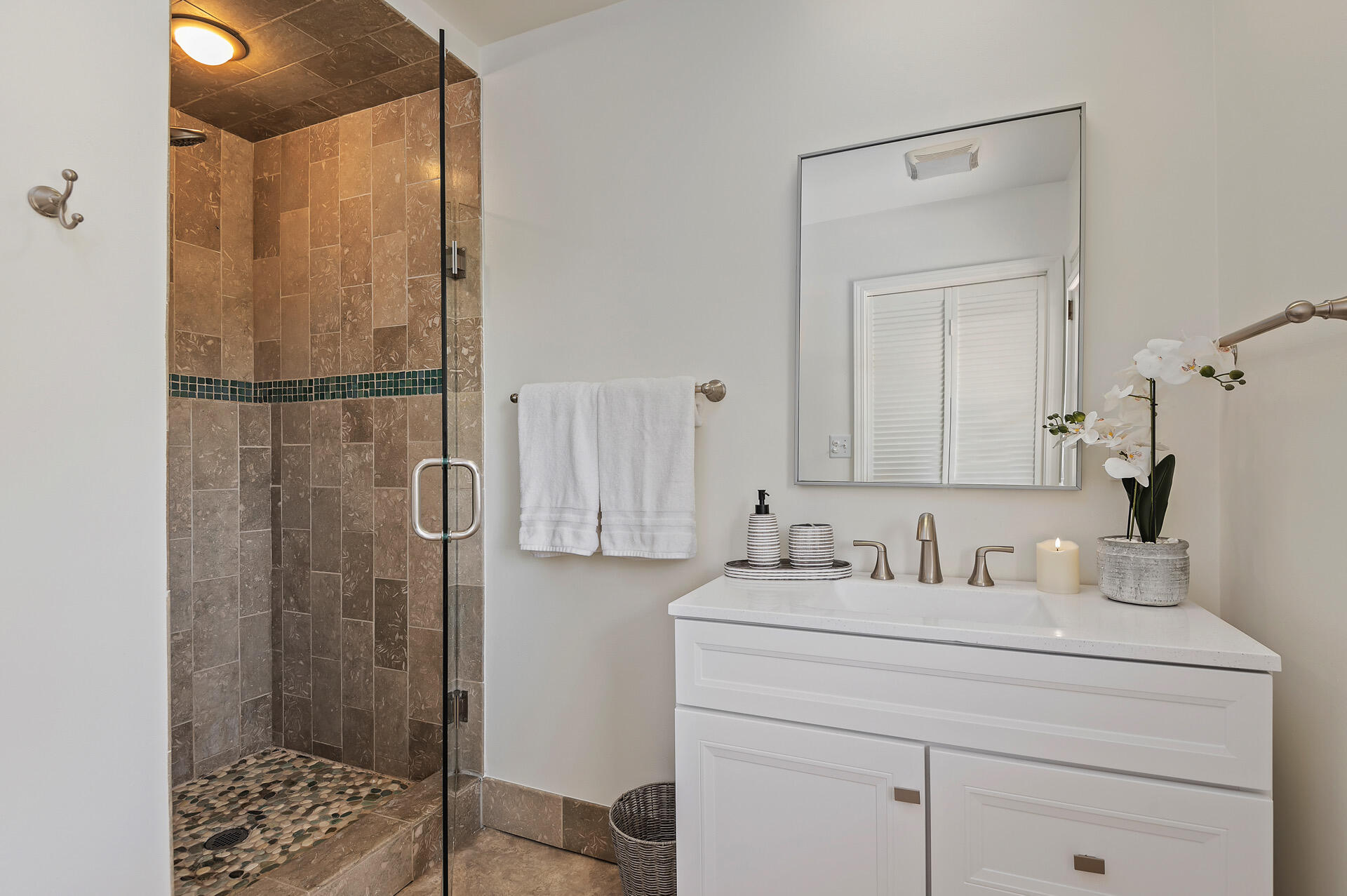 Undisclosed Address Santa Barbara, CA 93105 - Photo 27 of 30 a bathroom with a sink a toilet and shower