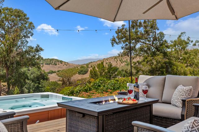 a outdoor view with a sitting space