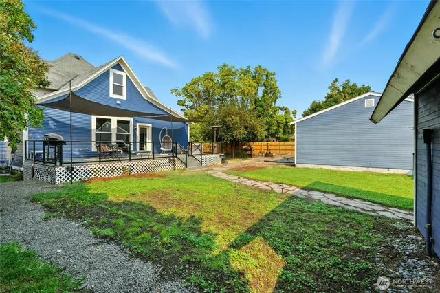 a view of a swimming pool with a patio