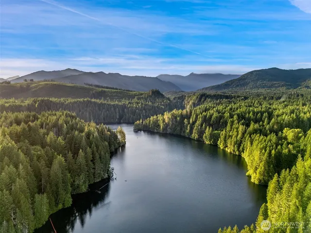 a view of lake with mountain
