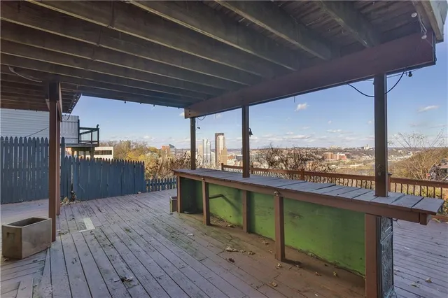 a view of a house with a deck