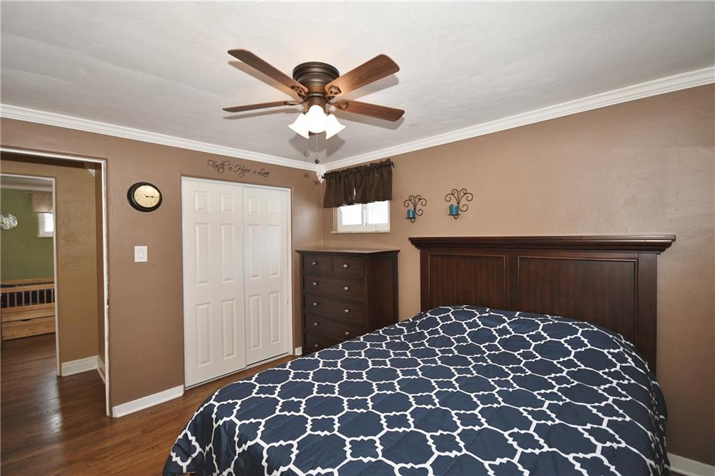 200 West Bruceton Road Pittsburgh, PA 15236 - Photo 11 of 25 The beautiful hardwood floors are featured throughout the first floor (except Bath) and are all in good condition. The master bedroom shown here features neutral painted walls and is trimmed in white crown molding and baseboard.