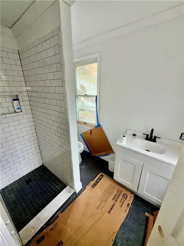 a view of workspace with wooden floor