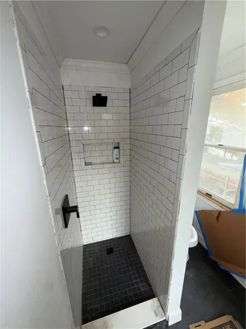 a bathroom with a shower