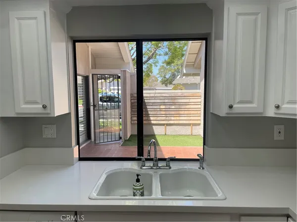 a sink with a window