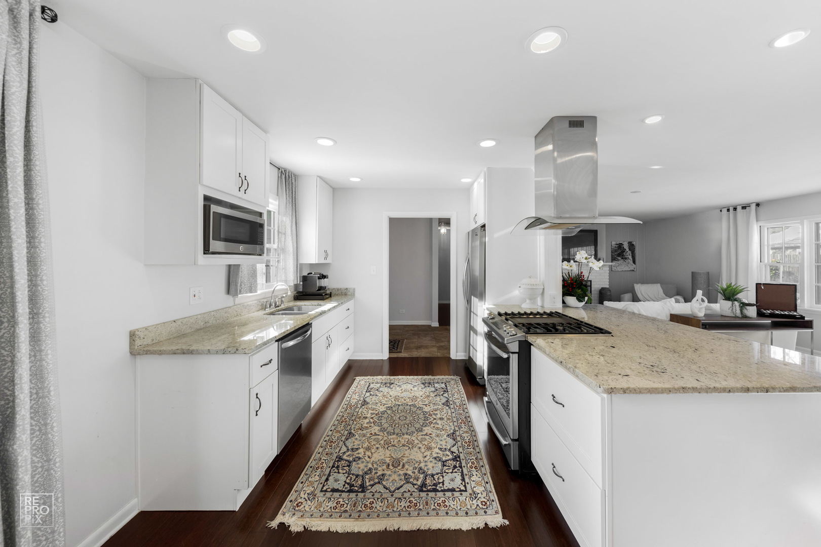 409 Bridle Lane Wheaton, IL 60187 - Photo 3 of 10 a large kitchen with stainless steel appliances granite countertop a sink stove and refrigerator