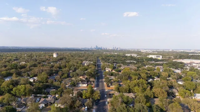 an aerial view of multiple house