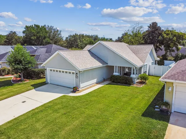 an aerial view of a house