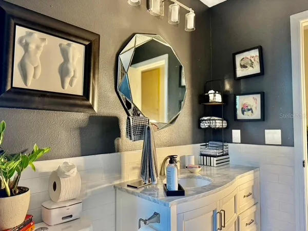 a view of a garden from a balcony