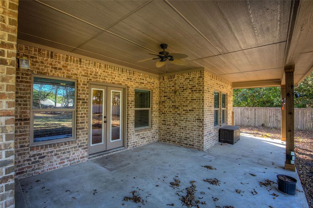 2617 Kirby Road Rowlett, TX 75088 - Photo 32 of 39 View of patio featuring a ceiling fan and french doors