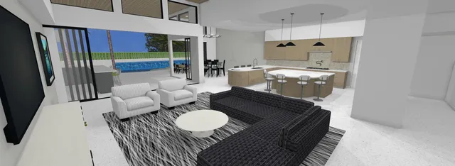 a view of an entryway with a table and chairs