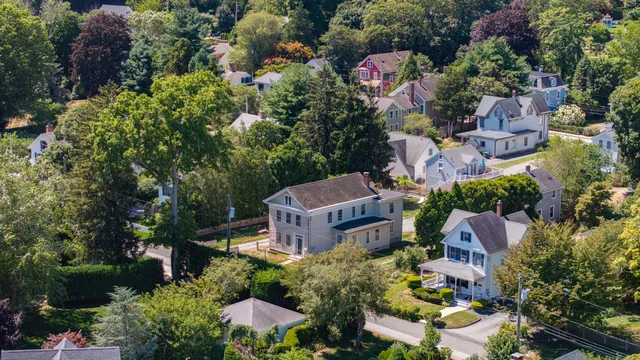 an aerial view of multiple house