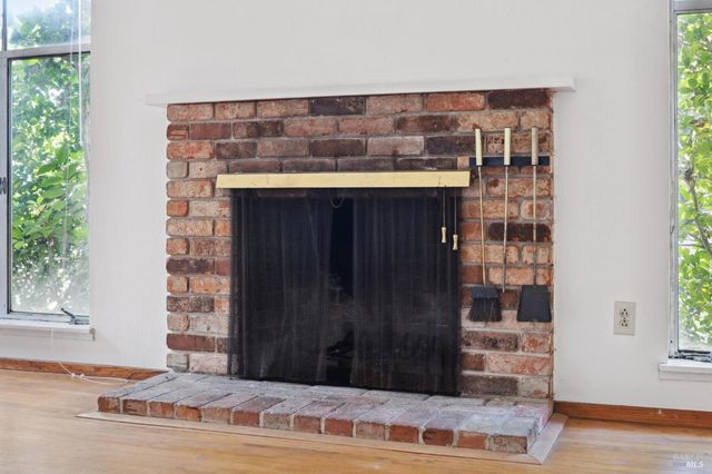 a view of wooden door