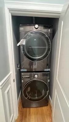 a close up view of washer and dryer