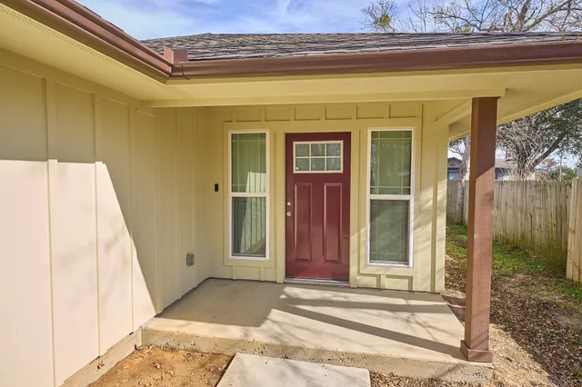 a view of a entryway door of the house
