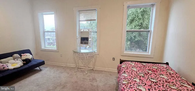 a room with window and toys