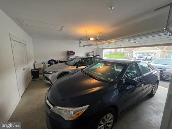 a car parked in a garage