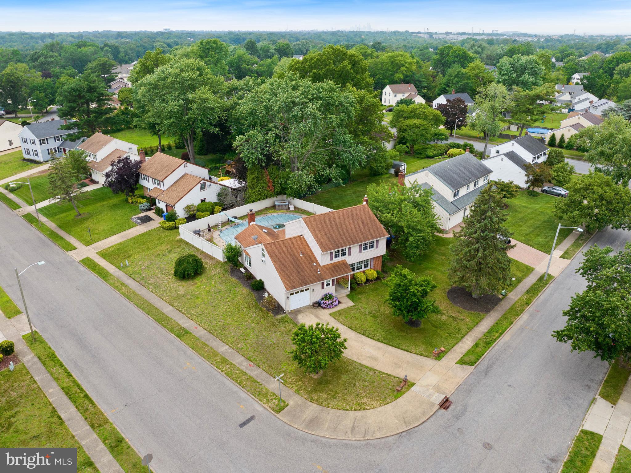 2505 Yellowstone Road Cinnaminson, NJ 08077 - Photo 32 of 40 an aerial view of a house with a garden and swimming pool