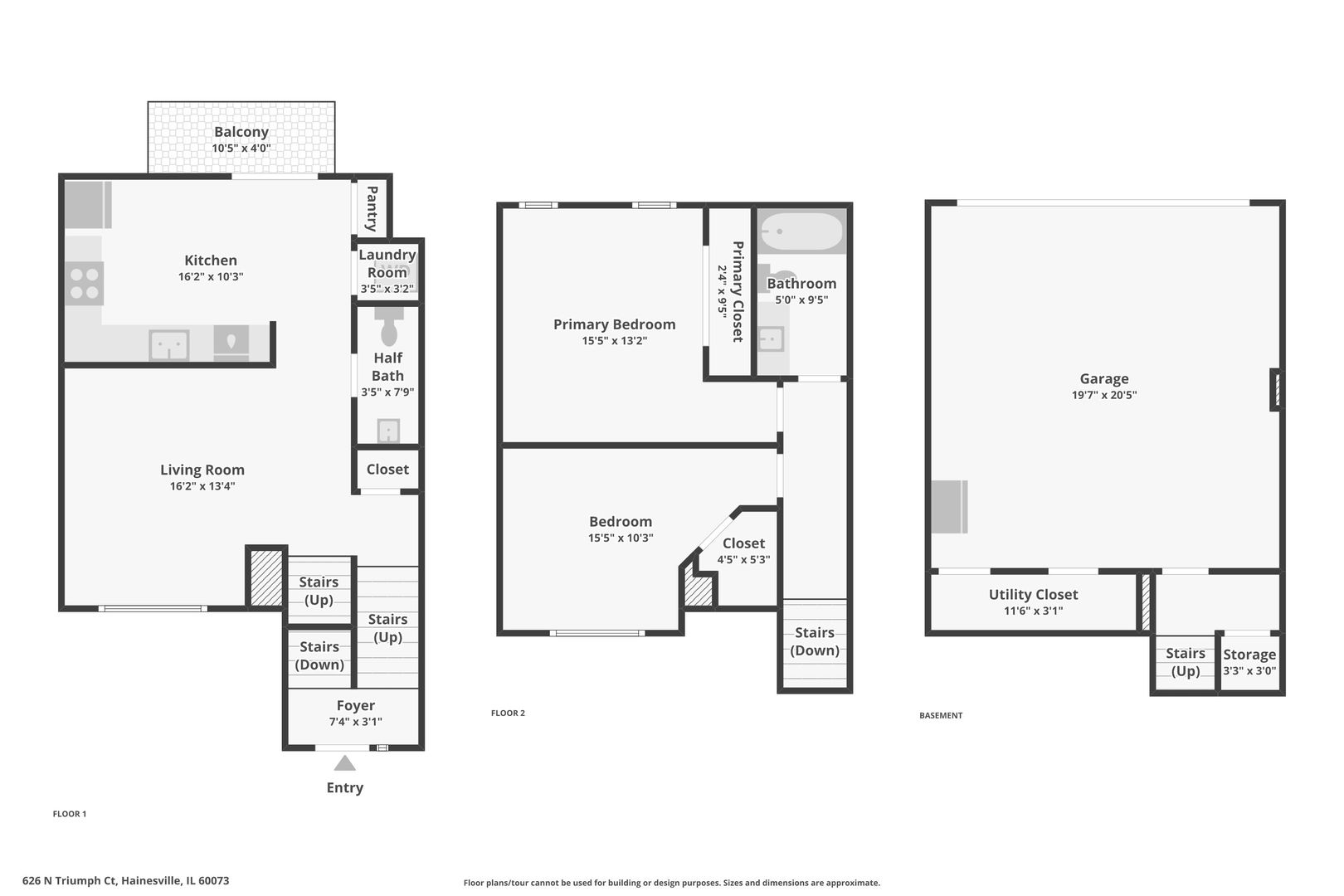 626 Triumph Court Hainesville, IL 60073 - Photo 32 of 32 a picture of a floor plan