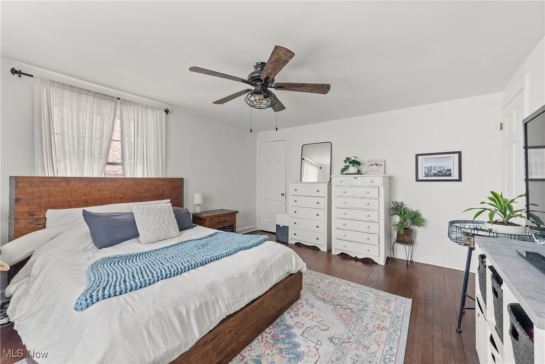 2464 Channing Road Cleveland, OH 44118 - Photo 25 of 44 Bedroom with dark wood-style floors and a ceiling fan