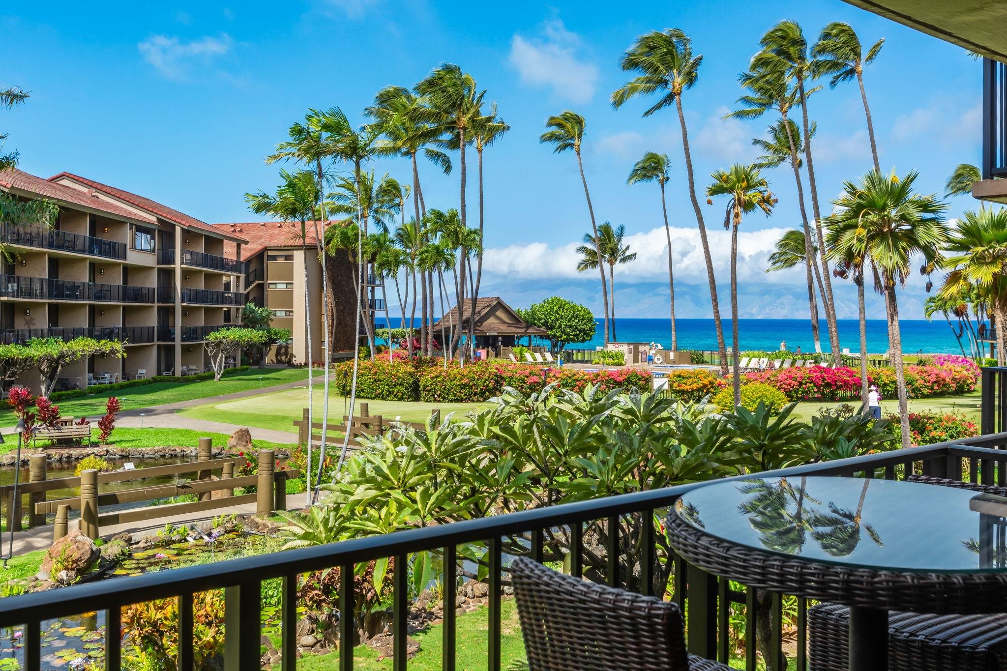 3543 Lower Honoapiilani Road, Unit C204 Lahaina, HI 96761 - Photo 2 of 28 a view of a chairs and table in a yard