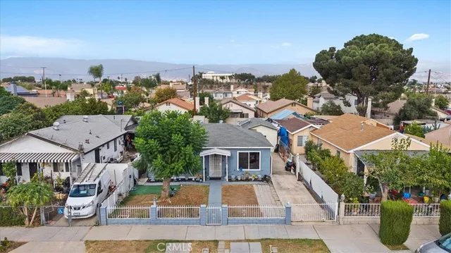 an aerial view of multiple houses