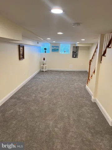 a view of hallway with stairs