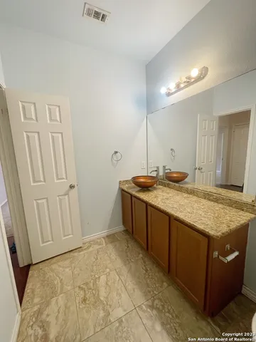 a outdoor space with a bench