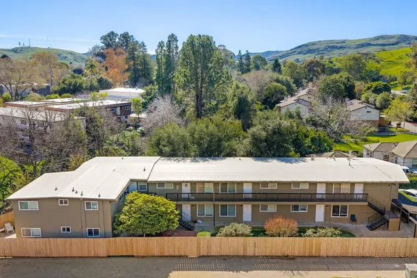 an aerial view of a house