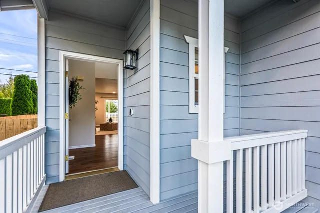 a view of wooden door