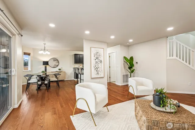 a living room with furniture