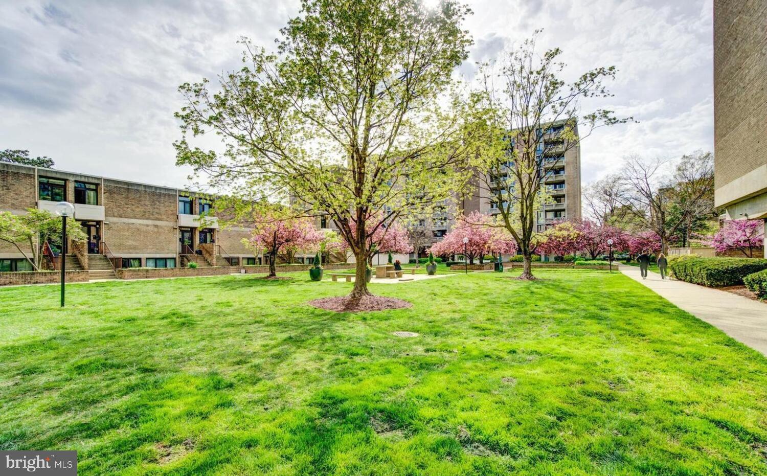 240 M Street Southwest, Unit E406 Washington, DC 20024 - Photo 2 of 38 a backyard of a house with table and chairs