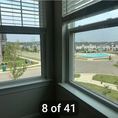 a view of a livingroom with a window