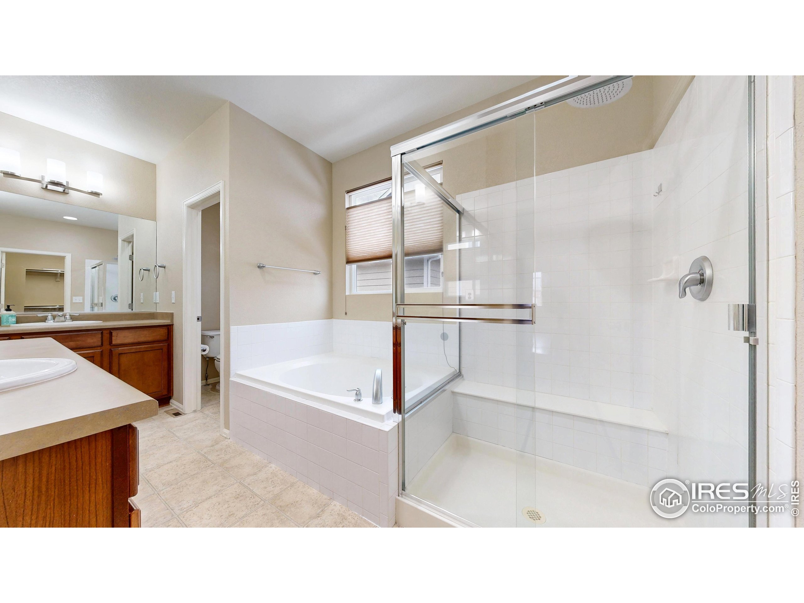 5543 Calgary Street Timnath, CO 80547 - Photo 16 of 38 a bathroom with a sink a mirror and a bath tub