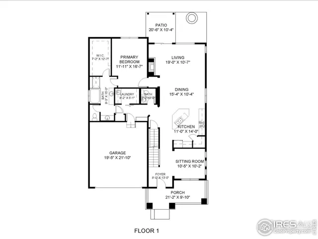 a living room with a ceiling fan