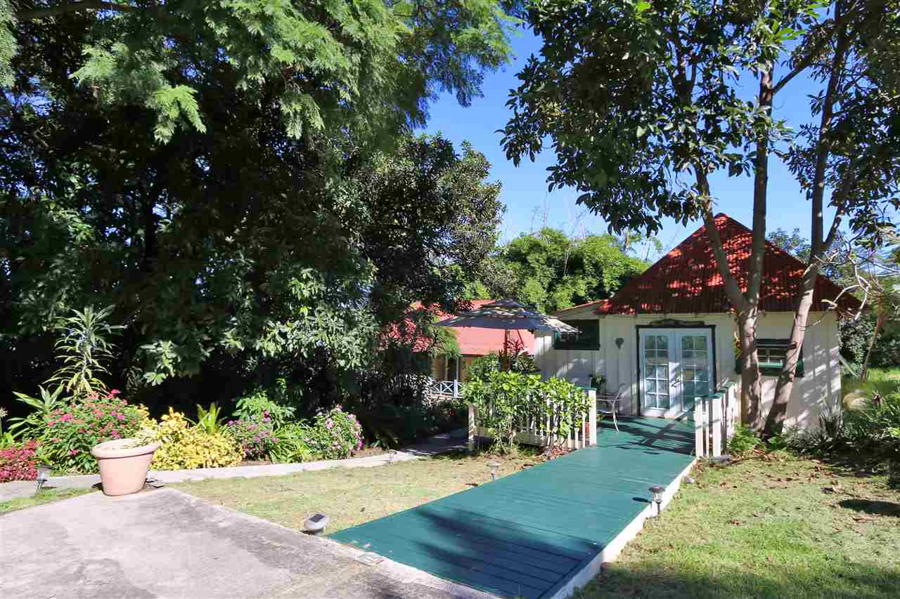 5231 Lower Kula Road Kula, HI 96790 - Photo 20 of 29 a front view of a house with a yard and potted plants