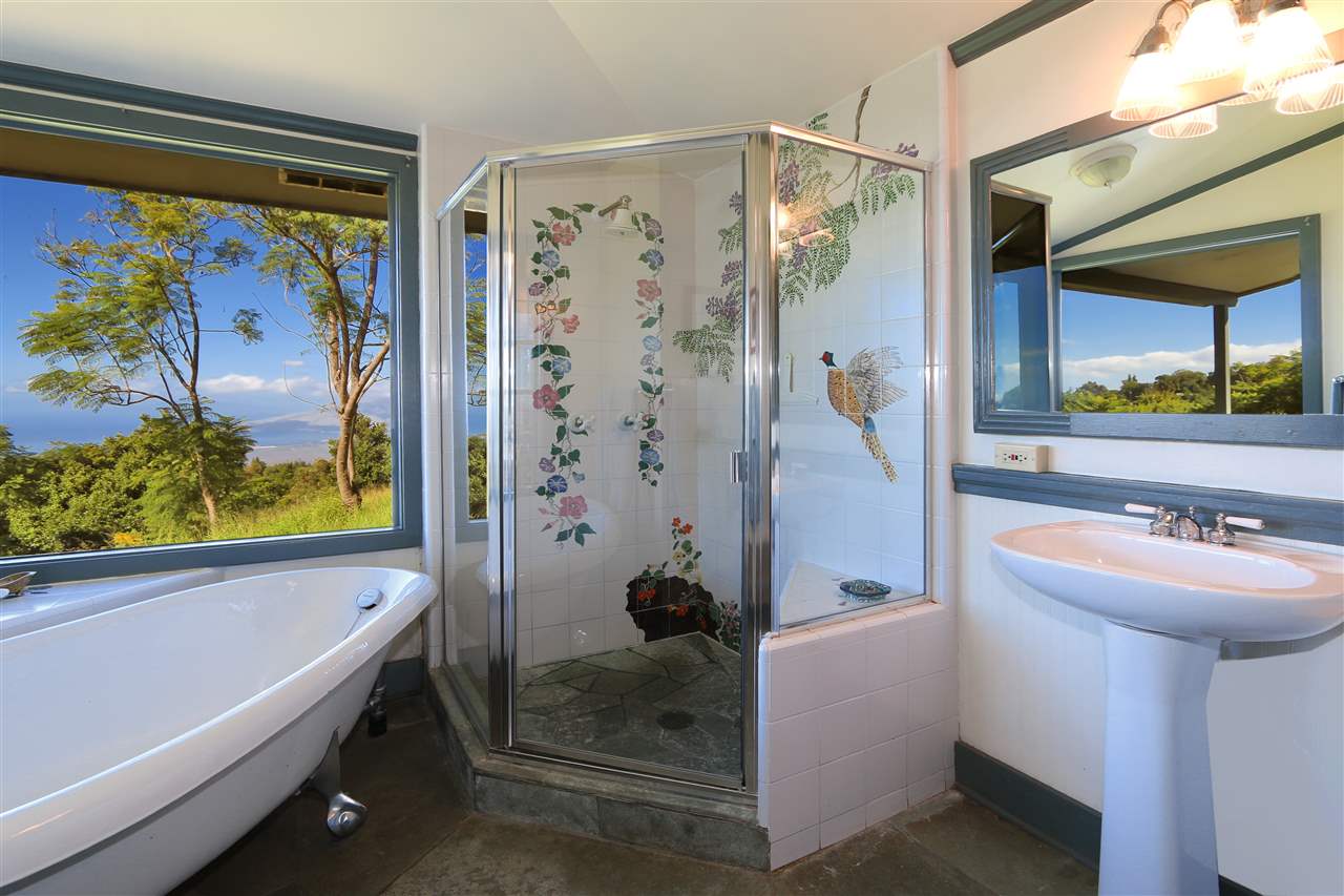 5231 Lower Kula Road Kula, HI 96790 - Photo 7 of 29 a bathroom with a bathtub and a sink