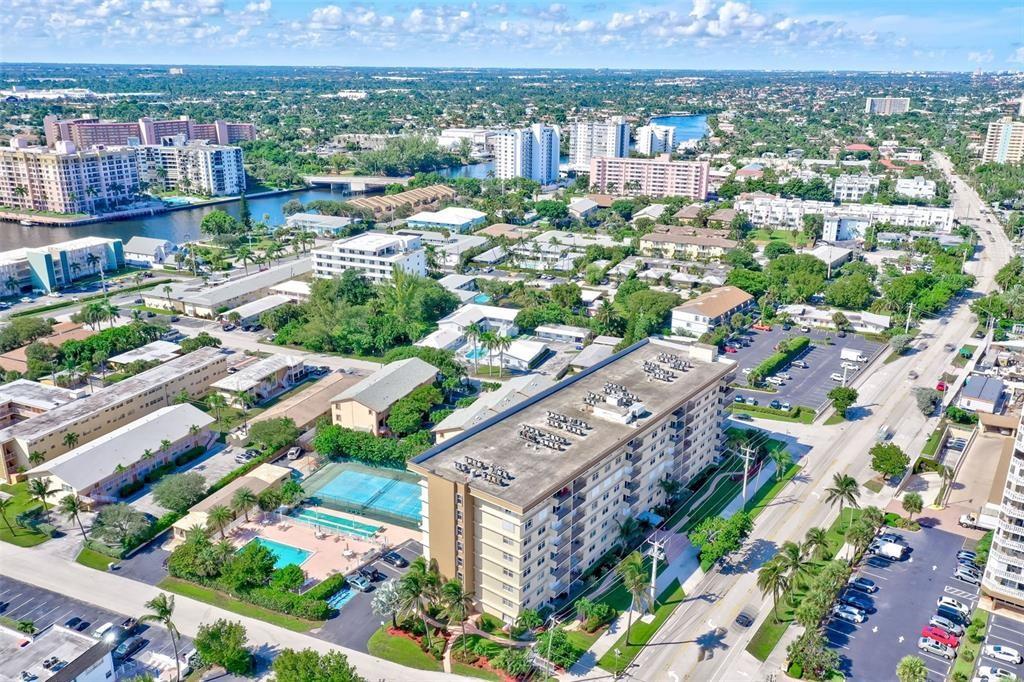 1009 North Ocean Boulevard, Unit 407 Pompano Beach, FL 33062 - Photo 27 of 35 an aerial view of multiple house