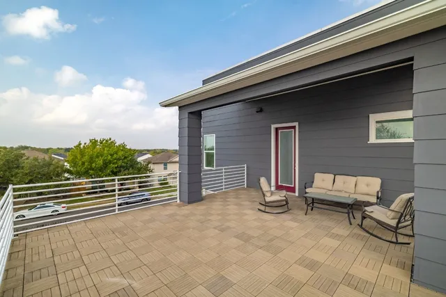 a view of outdoor space with seating