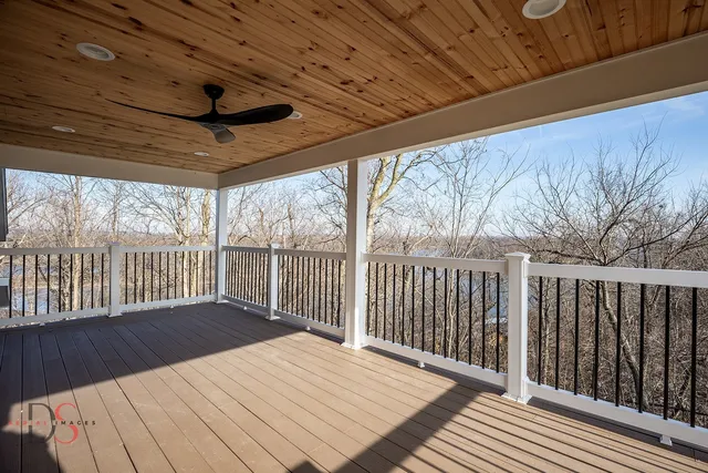 a view of a wooden deck