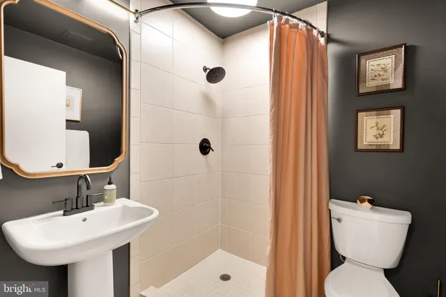 a view of bathroom with a shower