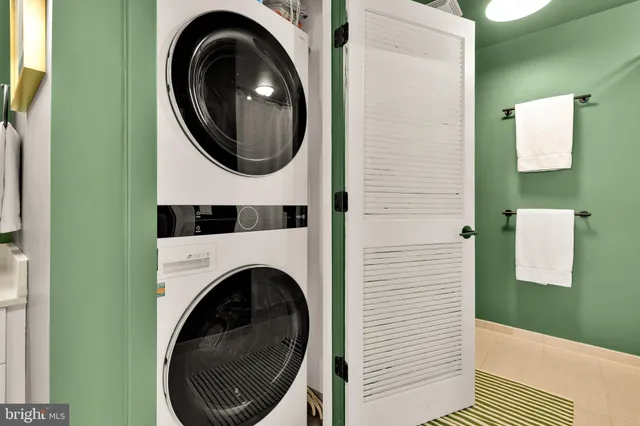 a view of a washer and dryer in a bathroom