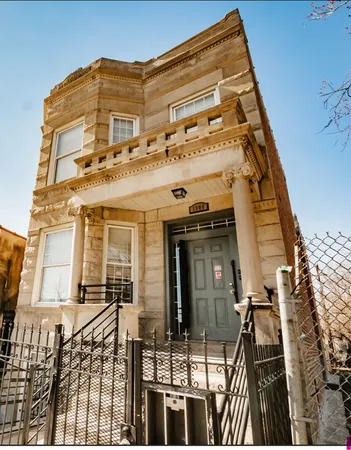a front view of a building