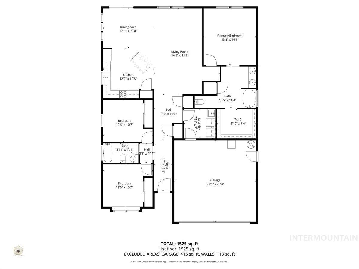 1138 East Shady Ridge Drive Kuna, ID 83634 - Photo 30 of 31 Measurements are based on interior walls