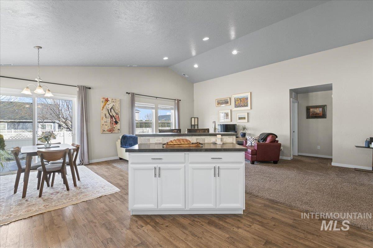 1138 East Shady Ridge Drive Kuna, ID 83634 - Photo 31 of 31 Kitchen featuring open floor plan, Cabinets with hardware
